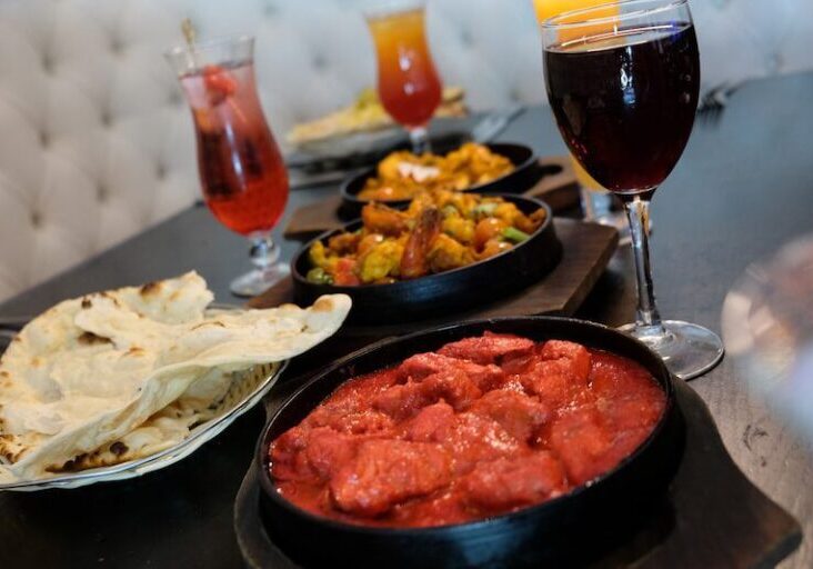 Tikka Massala'a red colouring comes from food colouring and is a mild dish based on butter chicken