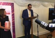Yawar Khan, ACF chairman speaking at the presentation at the House of Commons.