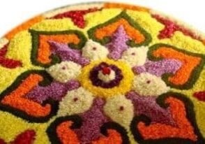 Onam festival floral mat