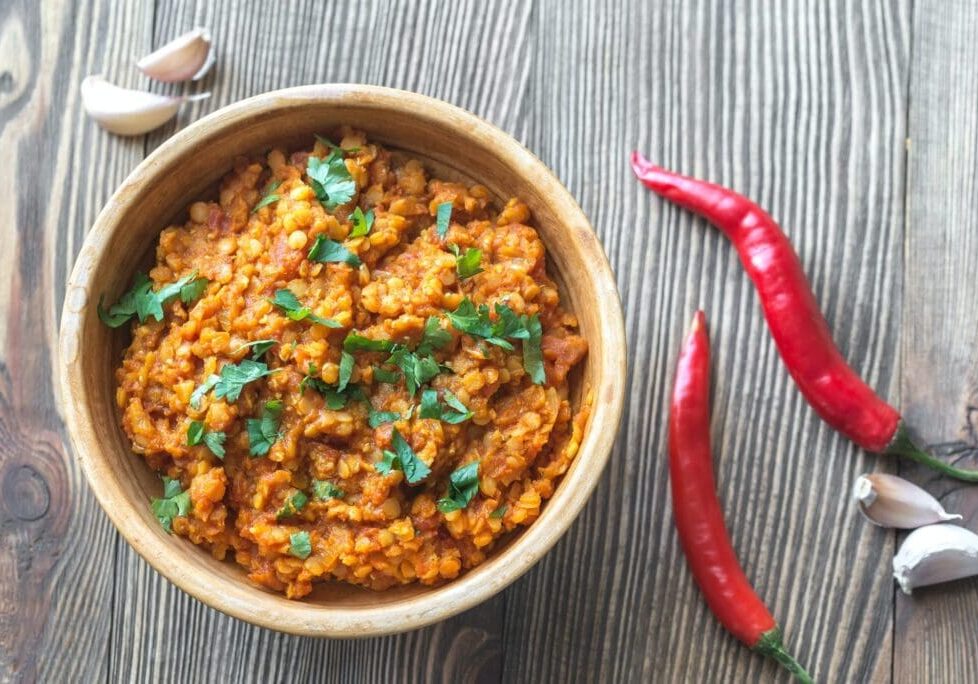 Bowl of red lentil curry