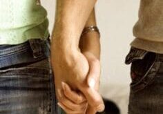 couple holding hands