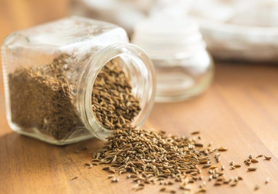 Cumin seeds or caraway.