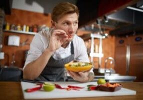 Professional Chef Tasting Spicy Food