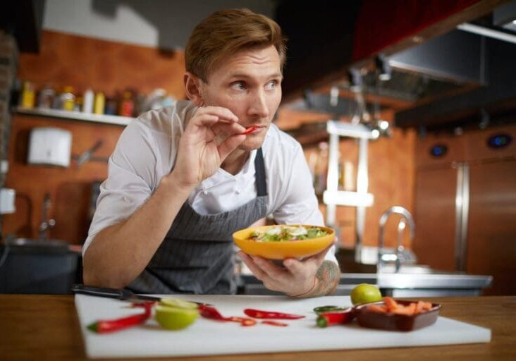 Professional Chef Tasting Spicy Food